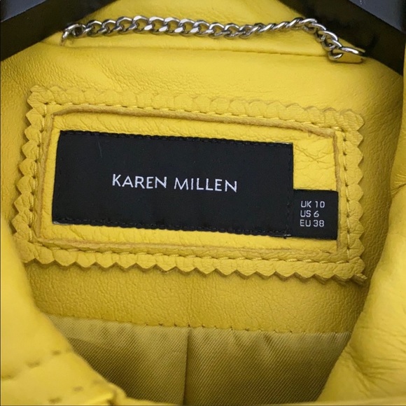 SOLD…..Karen Millen bright Yellow Real Leather Jacket NWOT - Picture 4 of 5